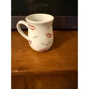 Mary Kay Lipstick Kisses Coffee Mug White Ceramic Beauty Consultant Promo Cup